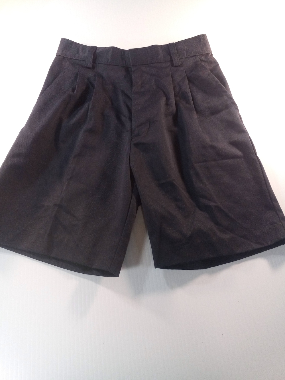 Bugle Boy Boys Blue Navy Pleated Chino Shorts Size 12 Twill Zip Belt Loops (J-10